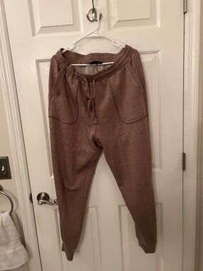 Cozy Drawstring Joggers - Mauve Brown